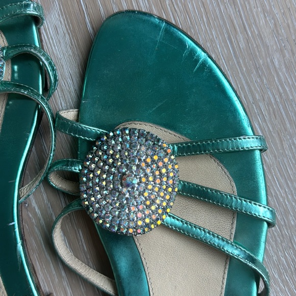 Studio Pollini, leather sandals, slides, crystals, sparkly! Size 38.5 - Picture 3 of 4